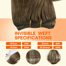 Full Shine Sew In Hair Extensions 18 inches light brown