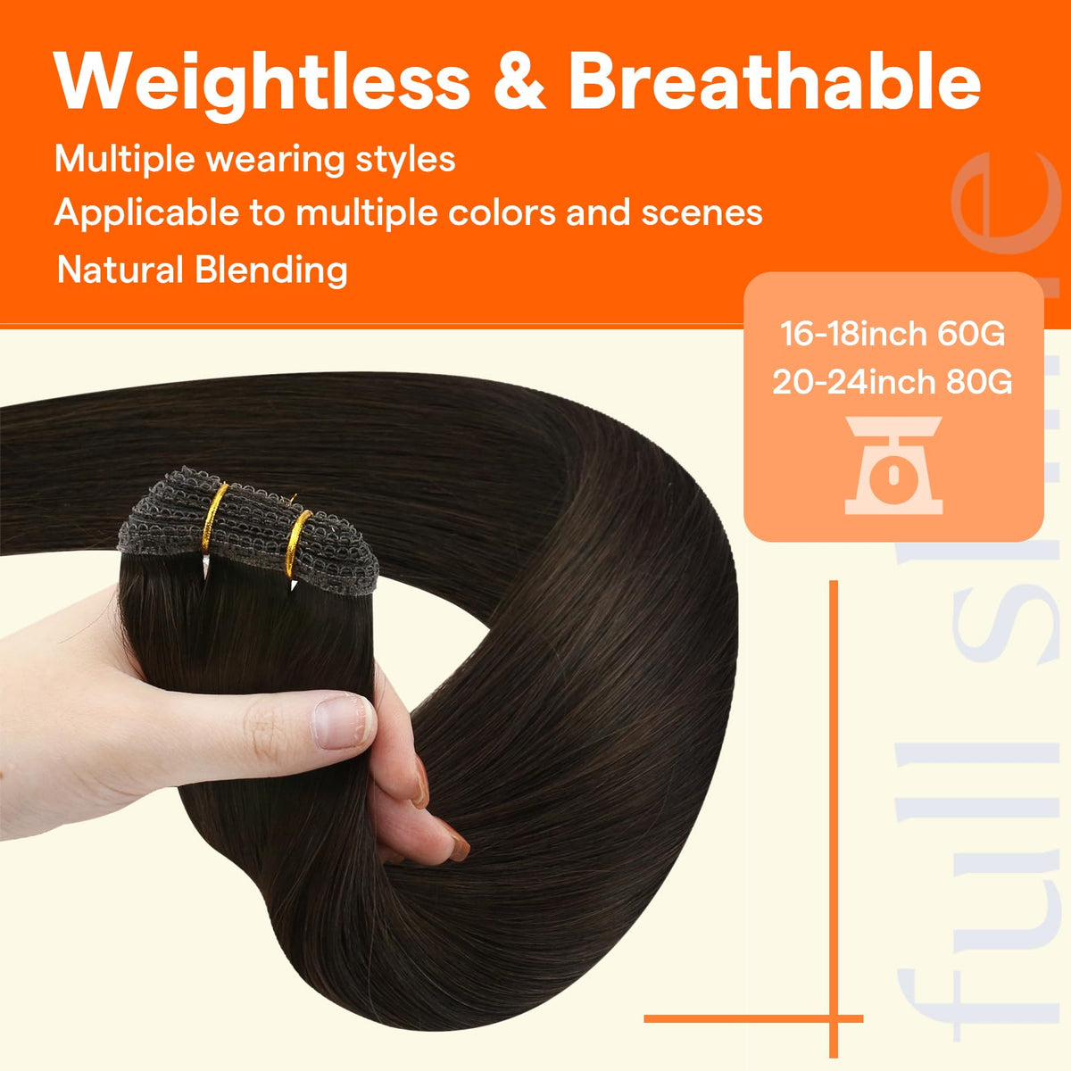 Full Shine Sew In Weft Hair Extensions 16 Inch lifestyle scene