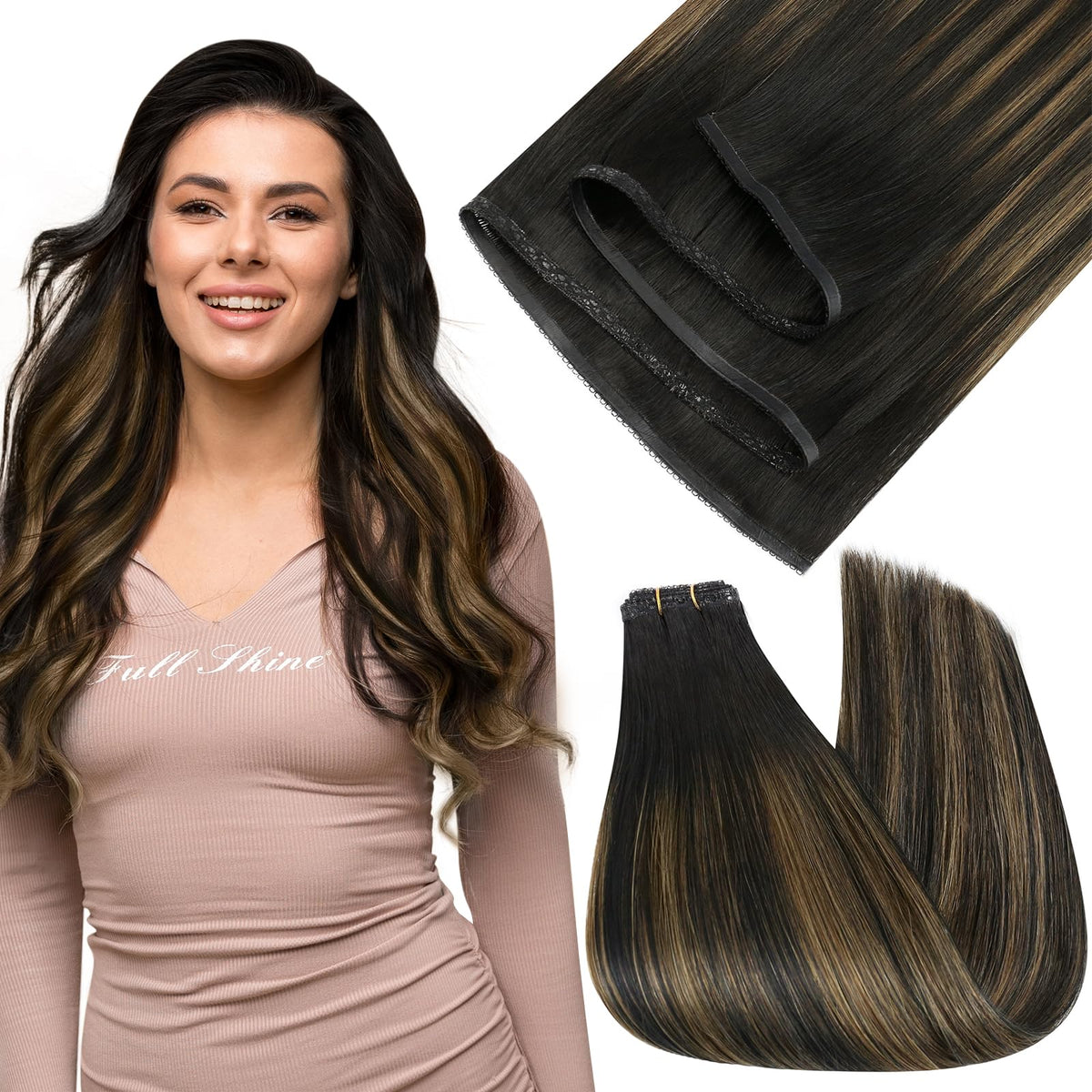 Full Shine Sew In Weft Hair Extensions 22 Inch front view