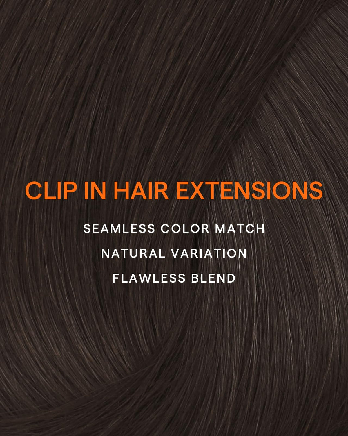 Full Shine Short Brown Hair Extensions close-up of texture