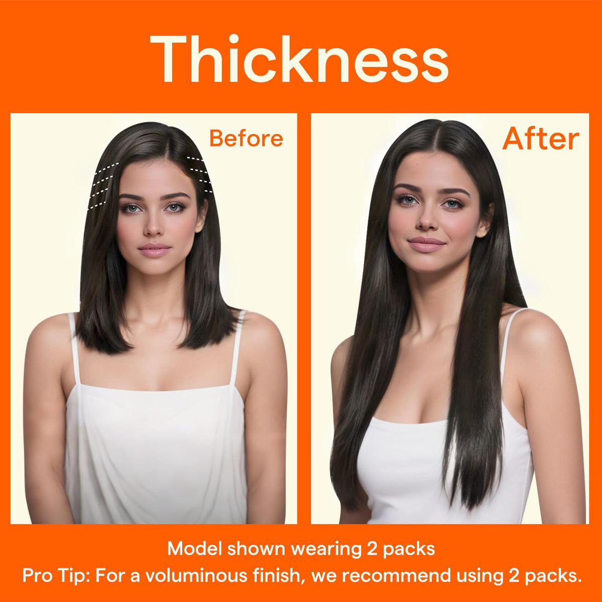 Full Shine Soft Black Clip-ins in natural light