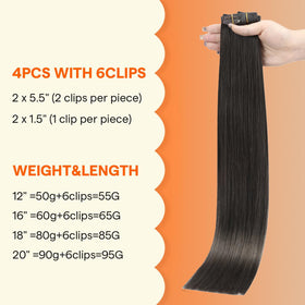 Full Shine Soft Black Hair Extensions packaging