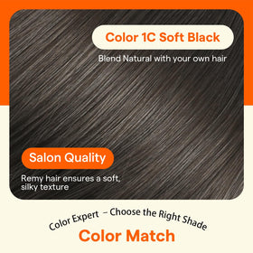 Full Shine Soft Black Hair Extensions texture detail