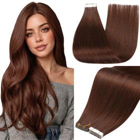 Full Shine Tape In Extensions 12 Inch Cinnamon Mocha front view