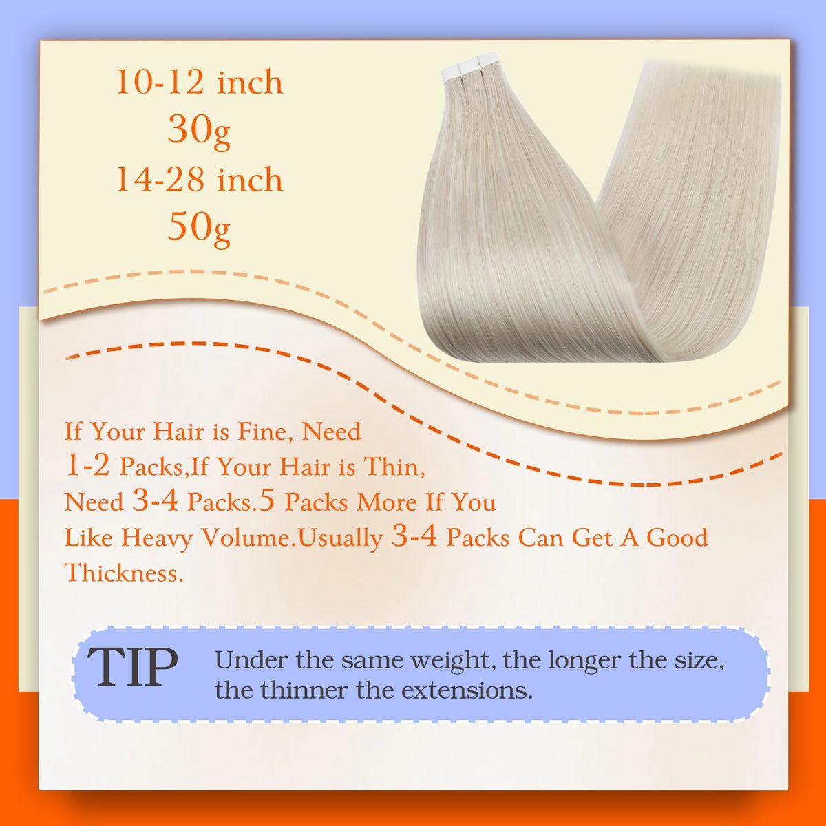 Full Shine Tape In Extensions 22 Inch 1000 Blonde close-up of tape