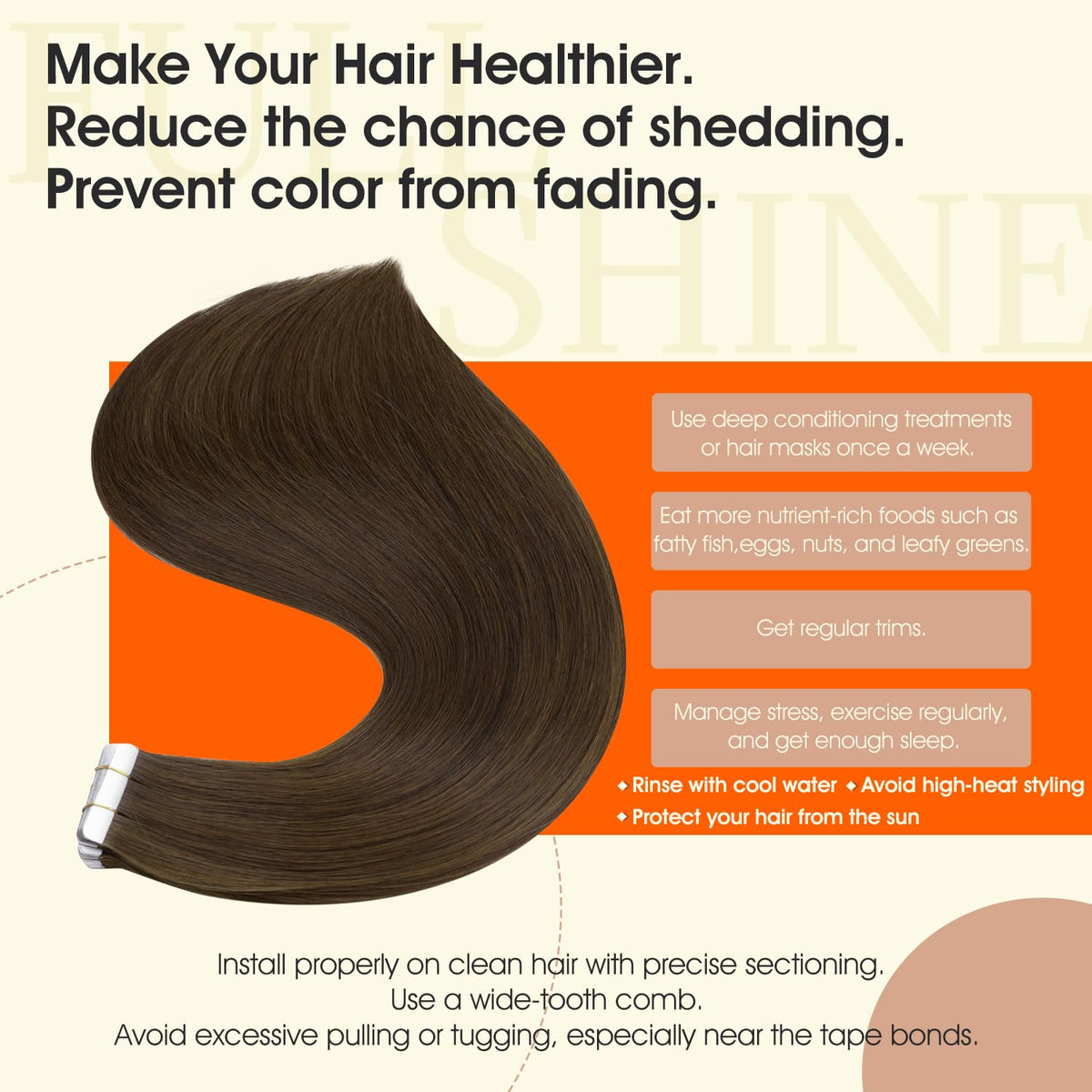 Full Shine Tape In Extensions being applied in a salon