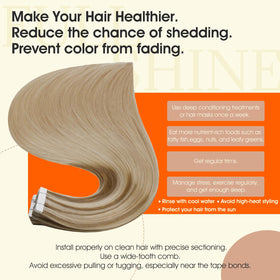 Full Shine Tape In Extensions Chestnut Blonde displayed with packaging
