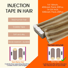Full Shine Tape In Extensions Chestnut Blonde packaging