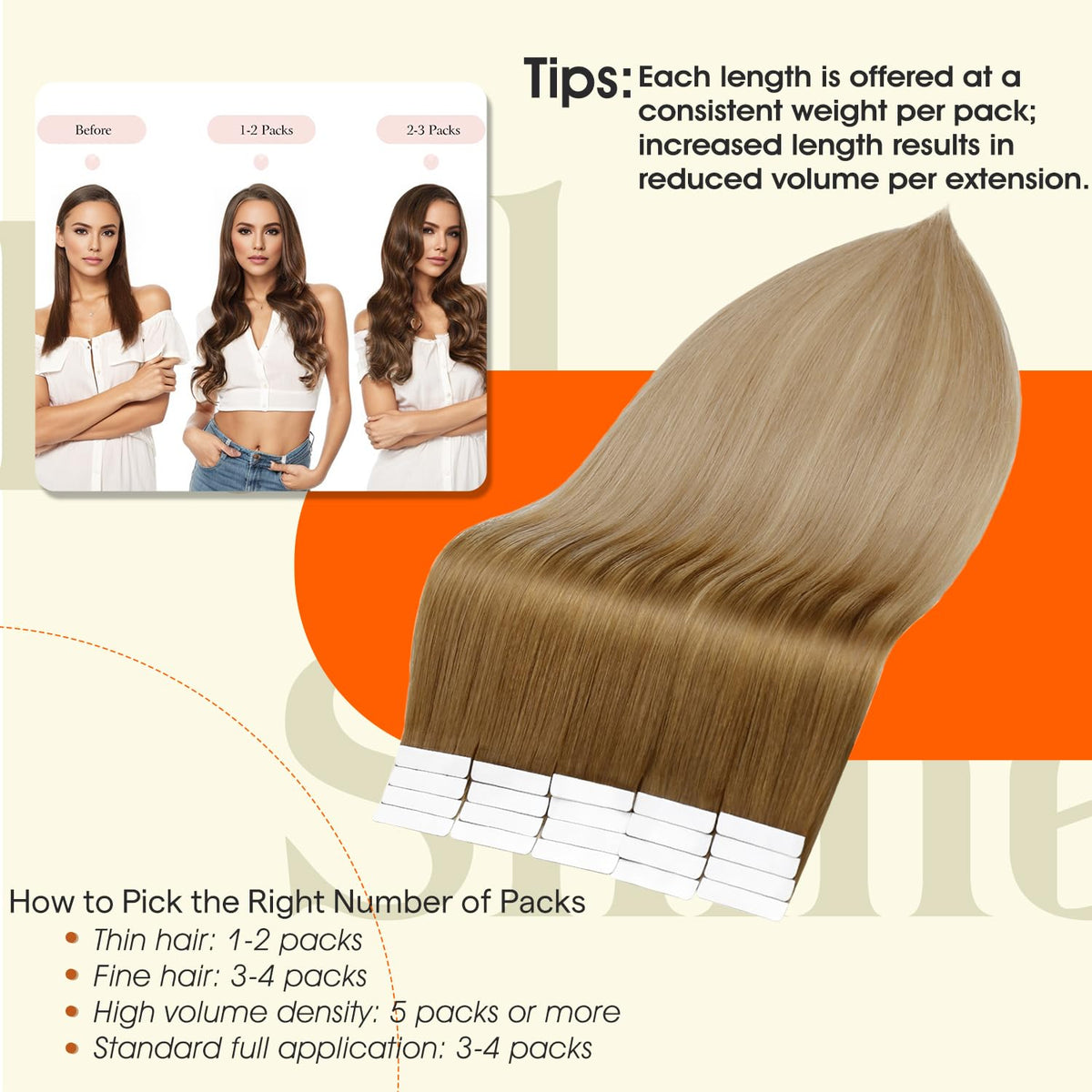 Full Shine Tape In Extensions displayed in packaging