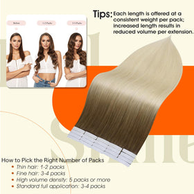 Full Shine Tape In Extensions displayed on a mannequin