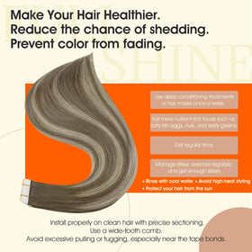 Full Shine Tape In Extensions displayed on a model