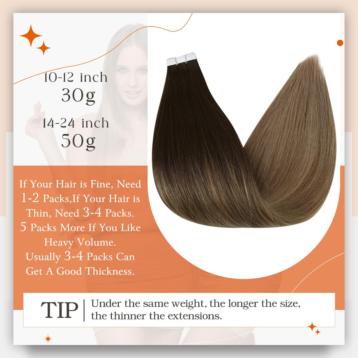Full Shine Tape In Extensions displayed with natural hair