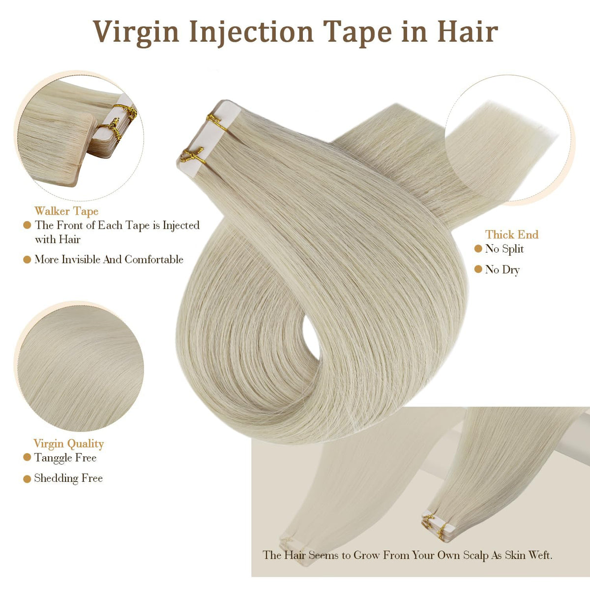 Full Shine Tape In Extensions displayed with packaging