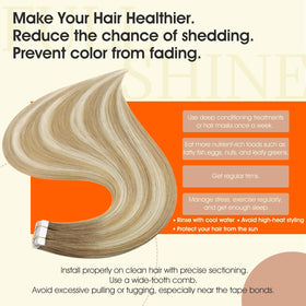 Full Shine Tape In Extensions displayed with packaging