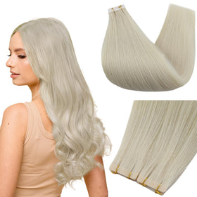 Full Shine Tape In Extensions Ice Blonde 14 Inch front view