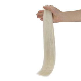 Full Shine Tape In Extensions Ice Blonde with styling tools