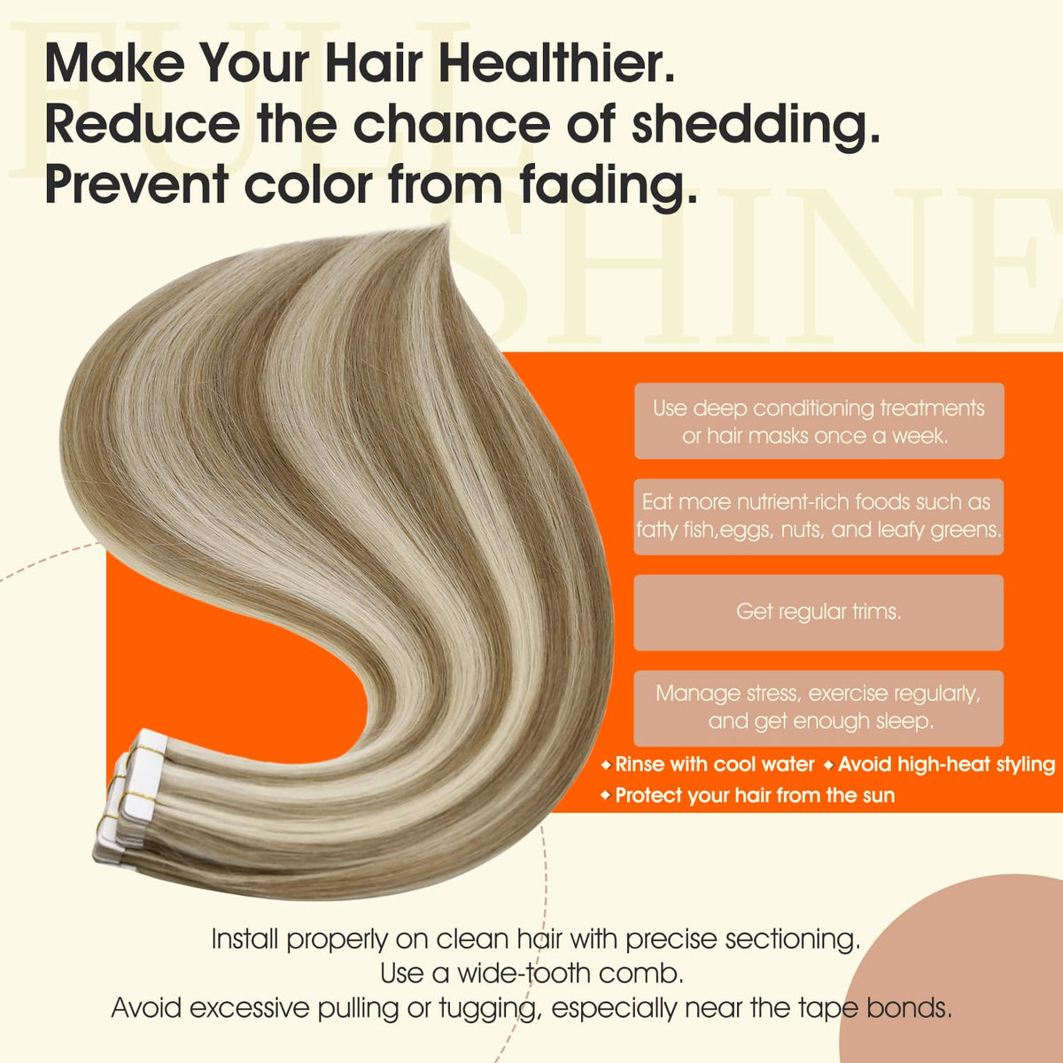 Full Shine Tape In Extensions in packaging