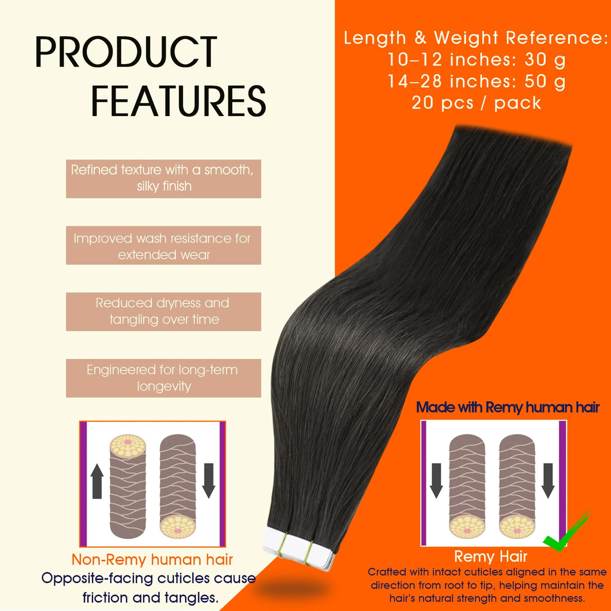 Full Shine Tape In Extensions Mocha Brown 16 Inch packaging