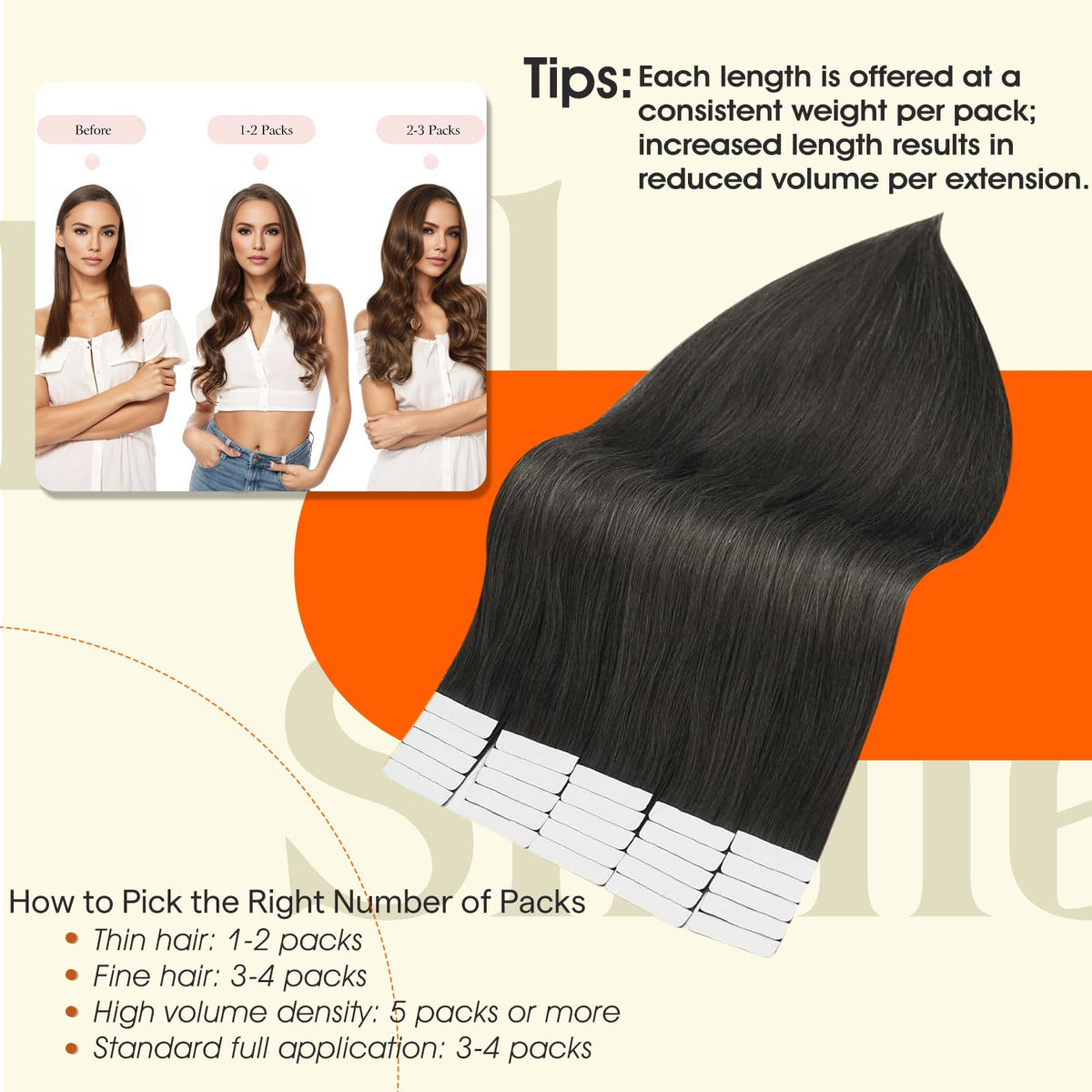 Full Shine Tape In Extensions Mocha Brown on model