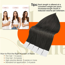 Full Shine Tape In Extensions Mocha Brown on model