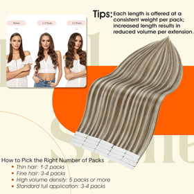 Full Shine Tape In Extensions packaging display