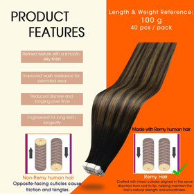 Full Shine Tape In Extensions packaging showing contents