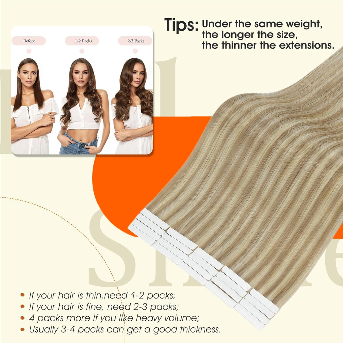 Full Shine tape in extensions packaging with product details