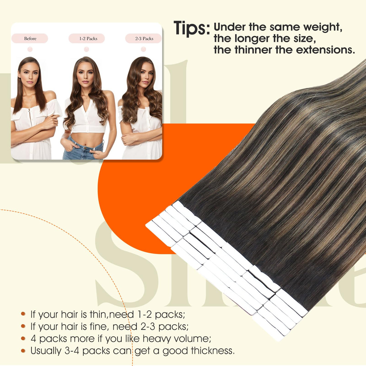 Full Shine Tape In Extensions showing application method