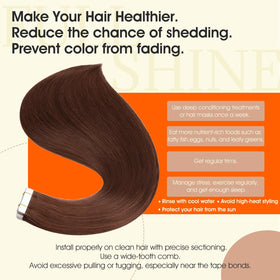 Full Shine Tape In Extensions showing length and texture