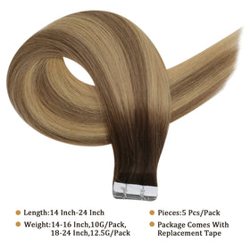 Full Shine tape in extensions showing natural blend with hair