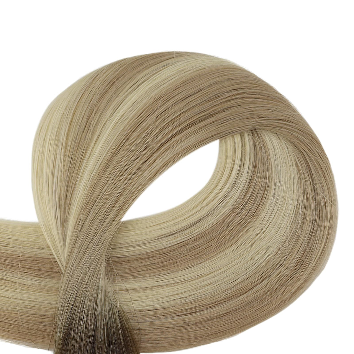 Full Shine Tape In Hair Extensions Ash Blonde close-up of tape