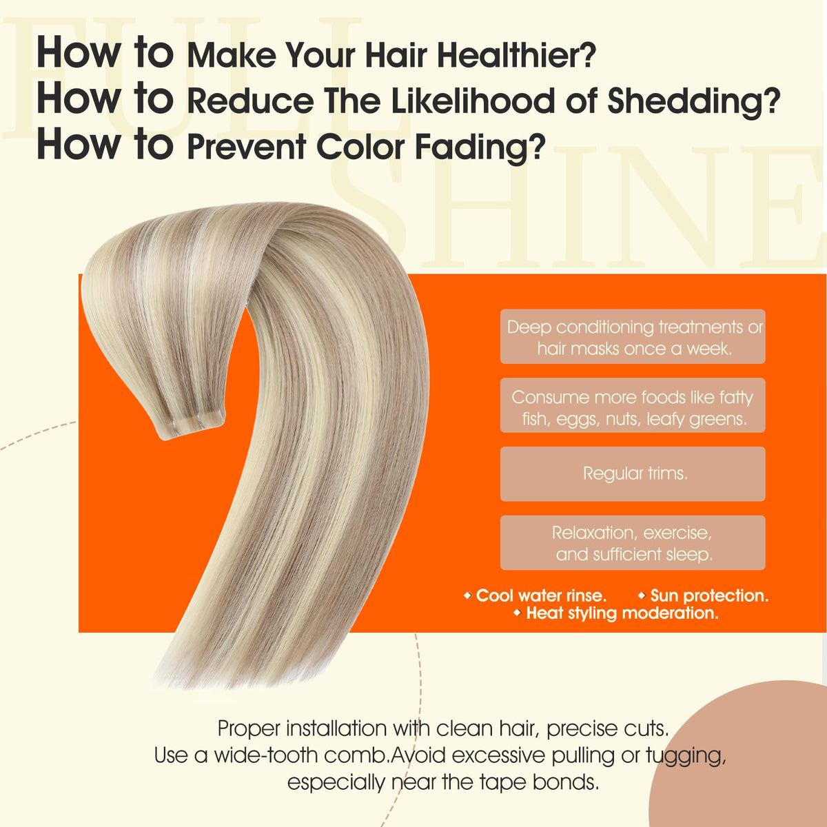 Full Shine Tape In Hair Extensions Ash Blonde on model