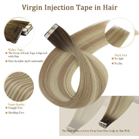 Full Shine Tape In Hair Extensions Ash Blonde packaging