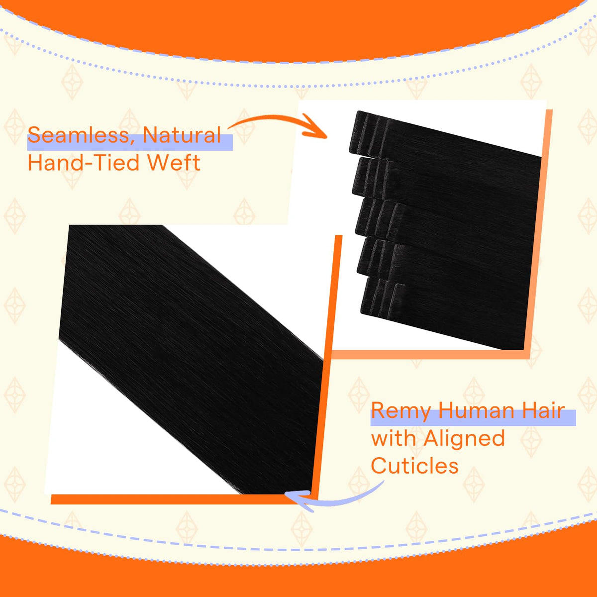 Full Shine Tape In Hair Extensions displayed in packaging