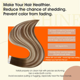 Full Shine Tape In Hair Extensions displayed in packaging