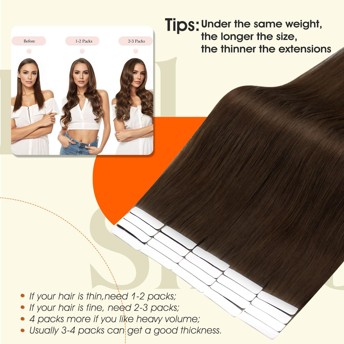Full Shine Tape In Hair Extensions displayed in packaging