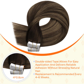 Full Shine Tape In Hair Extensions displayed on a mannequin