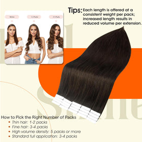 Full Shine Tape-In Hair Extensions displayed on a model