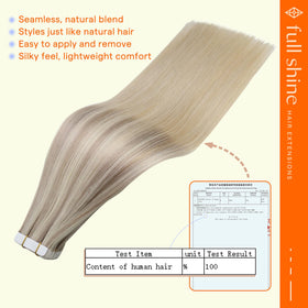 Full Shine Tape In Hair Extensions displayed with colour options