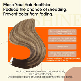 Full Shine Tape In Hair Extensions displayed with packaging