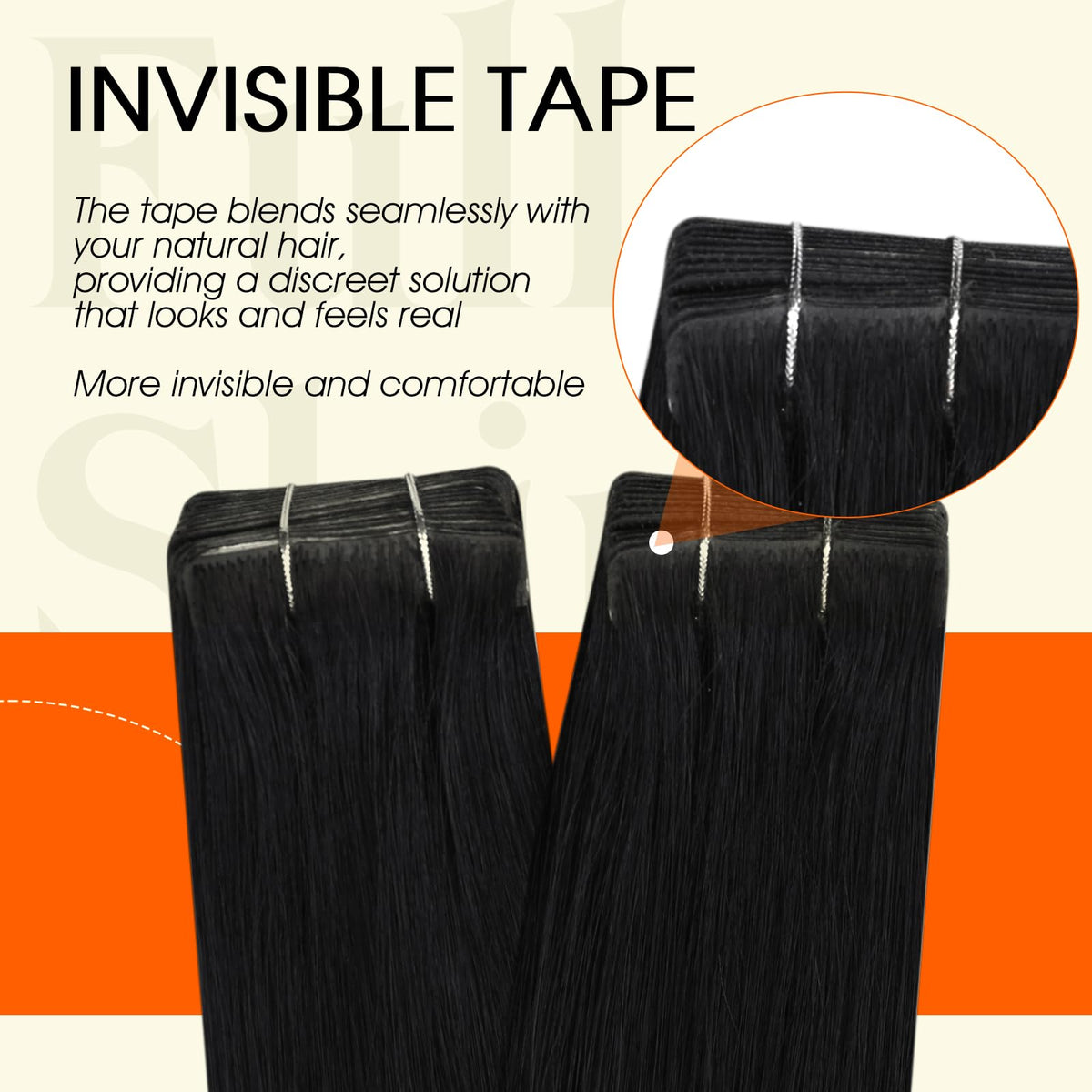 Full Shine Tape In Hair Extensions displayed with packaging