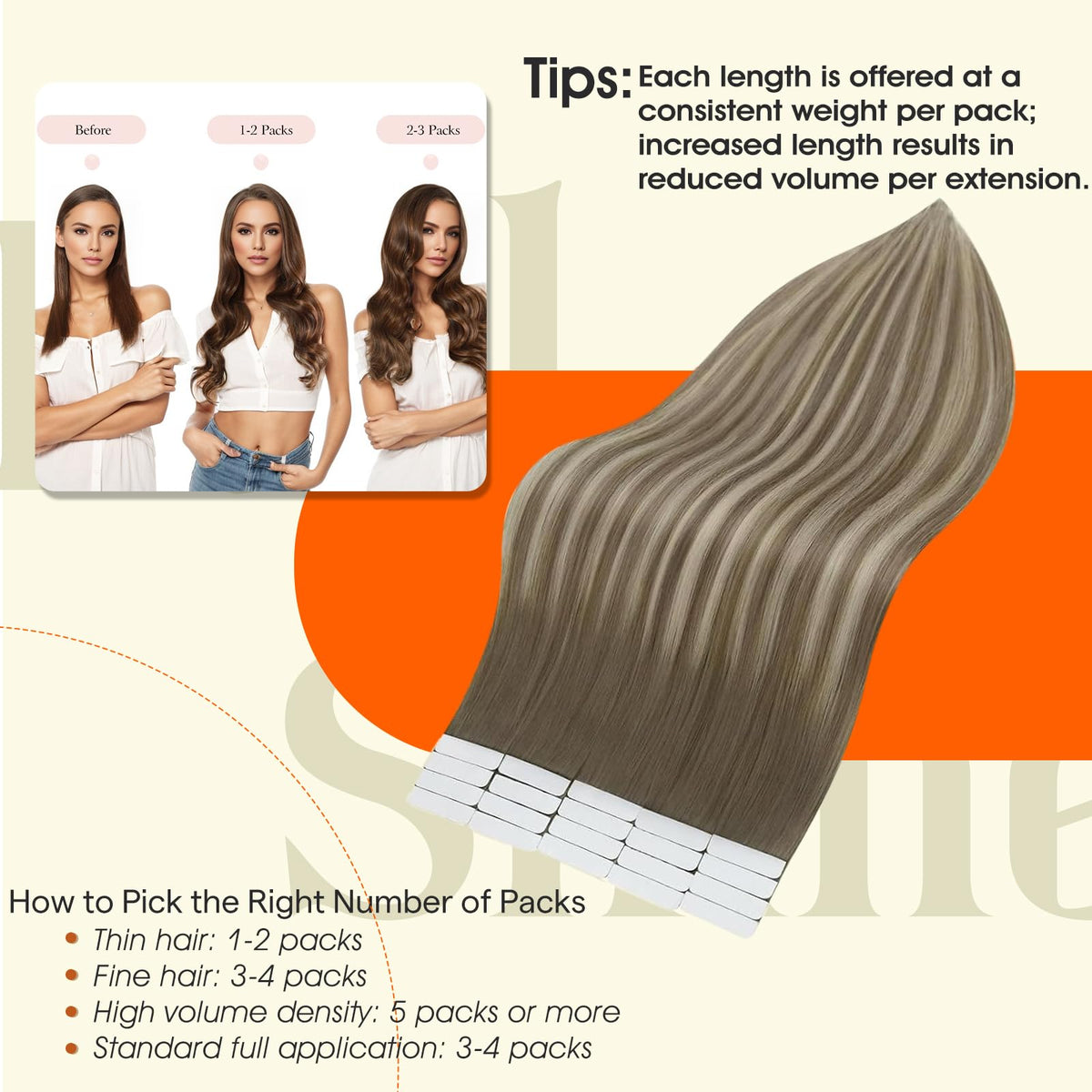 Full Shine Tape In Hair Extensions displayed with packaging