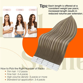 Full Shine Tape In Hair Extensions displayed with packaging