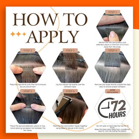 Full Shine Tape In Hair Extensions Ginger Copper application process