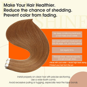 Full Shine Tape In Hair Extensions Ginger Copper packaging