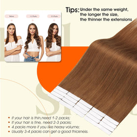 Full Shine Tape In Hair Extensions Ginger Copper packaging