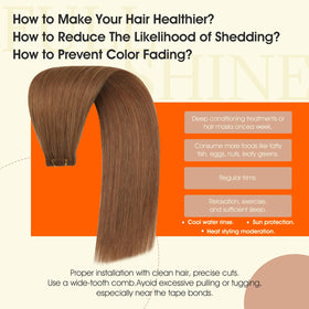 Full Shine Tape In Hair Extensions Ginger Copper styled