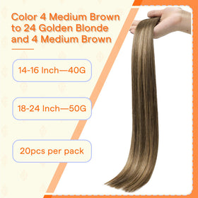 Full Shine Tape In Hair Extensions Honey Brown packaging