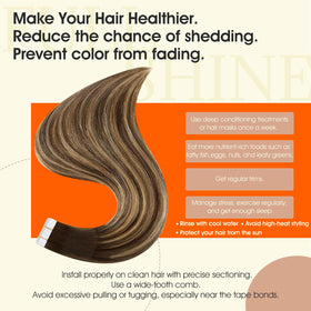 Full Shine Tape In Hair Extensions Honey Brown packaging