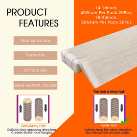 Full Shine Tape in Hair Extensions Ice Blonde packaging